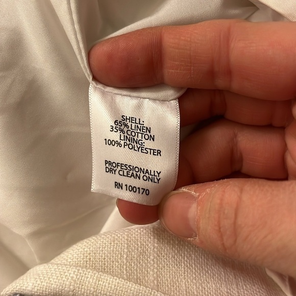 Alice collection Women's White linen blend Scalloped Hem Shorts size 4 - Picture 6 of 8